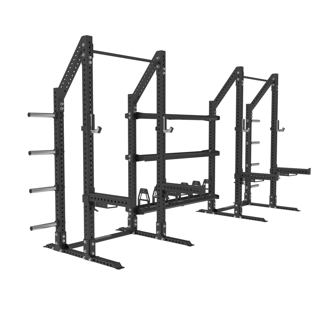 NC Fitness HR Series Double Half Rack with integrated weight storage