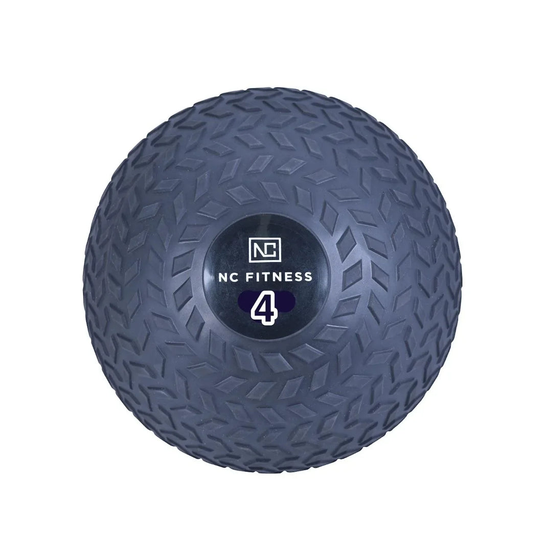 NC Fitness 4kg grey textured medicine ball for gym workouts