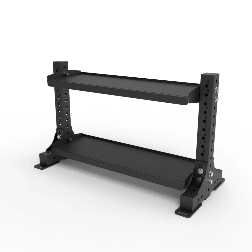 NC Fitness Modular Racking V2-1 two-tier black steel weight plate storage rack