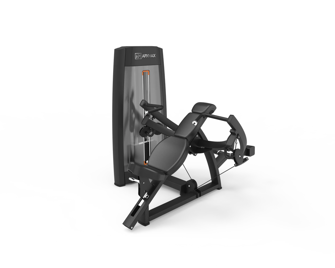 APXMAX Series 7 Incline Shoulder Press commercial gym machine in black.