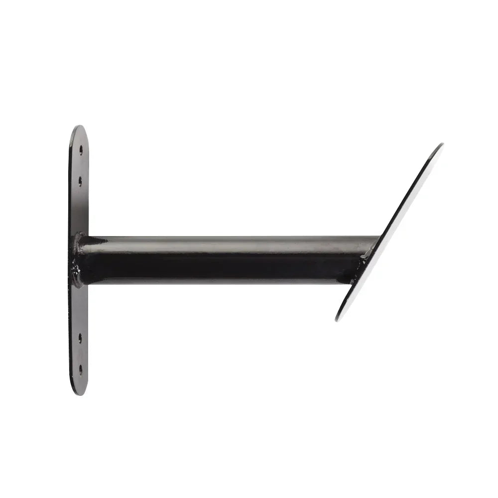 Black heavy-duty metal wall mount bracket for gym equipment