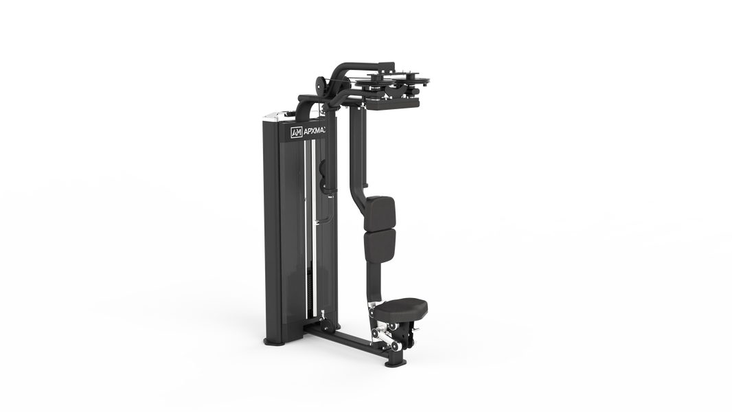 Commercial multi-gym weight machine with pull-down station and seat
