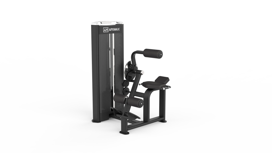 APXMAX commercial selectorized leg extension and curl machine for gym training.