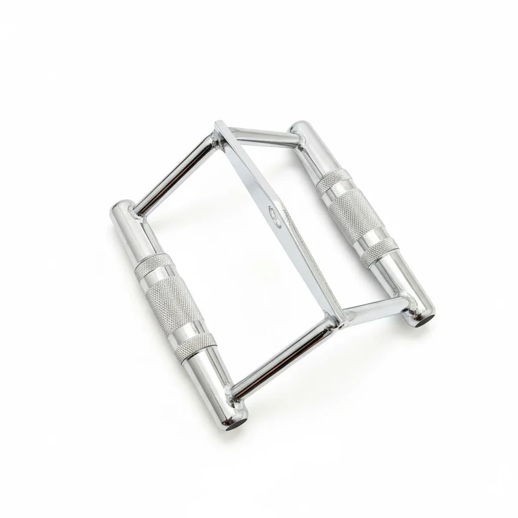 Chrome V-bar attachment for cable machine lat pulldown exercises