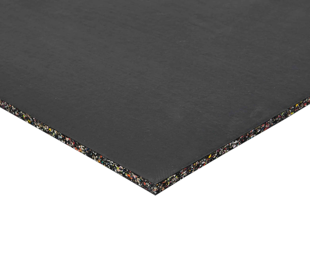 Premium 15mm black EPDM rubber gym mat tile for commercial flooring.