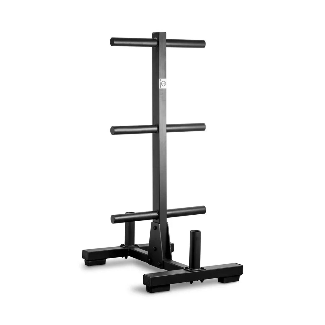 Black commercial heavy-duty barbell weight storage rack for gym organization