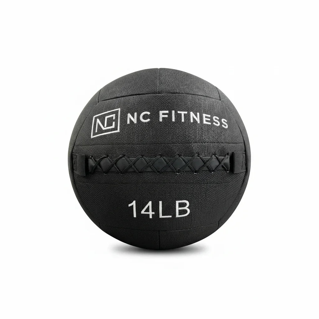 NC Fitness Elite Wall Ball 14lb black medicine ball for gym training
