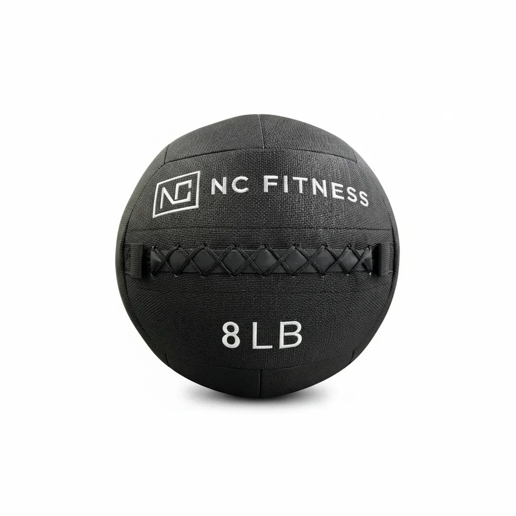 NC Fitness Elite Wall Ball 8lb black textured medicine ball