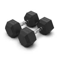 17.5KG Rubber Hex Dumbbell PAIR