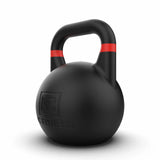 NC Fitness 32kg Pro Grade Black Competition Kettlebell with red handle accents