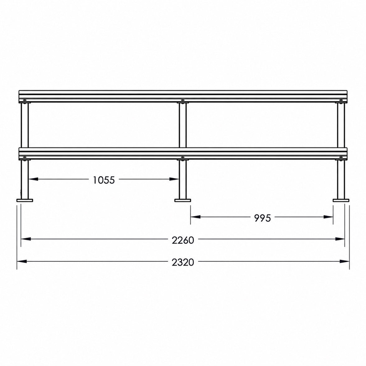 2 Tier Long Dumbbell Storage Rack