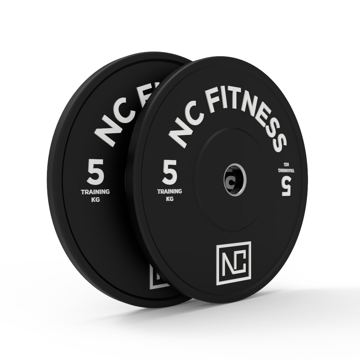 Bumper Plate 2 X 5kg Black Rubber with Colour Print