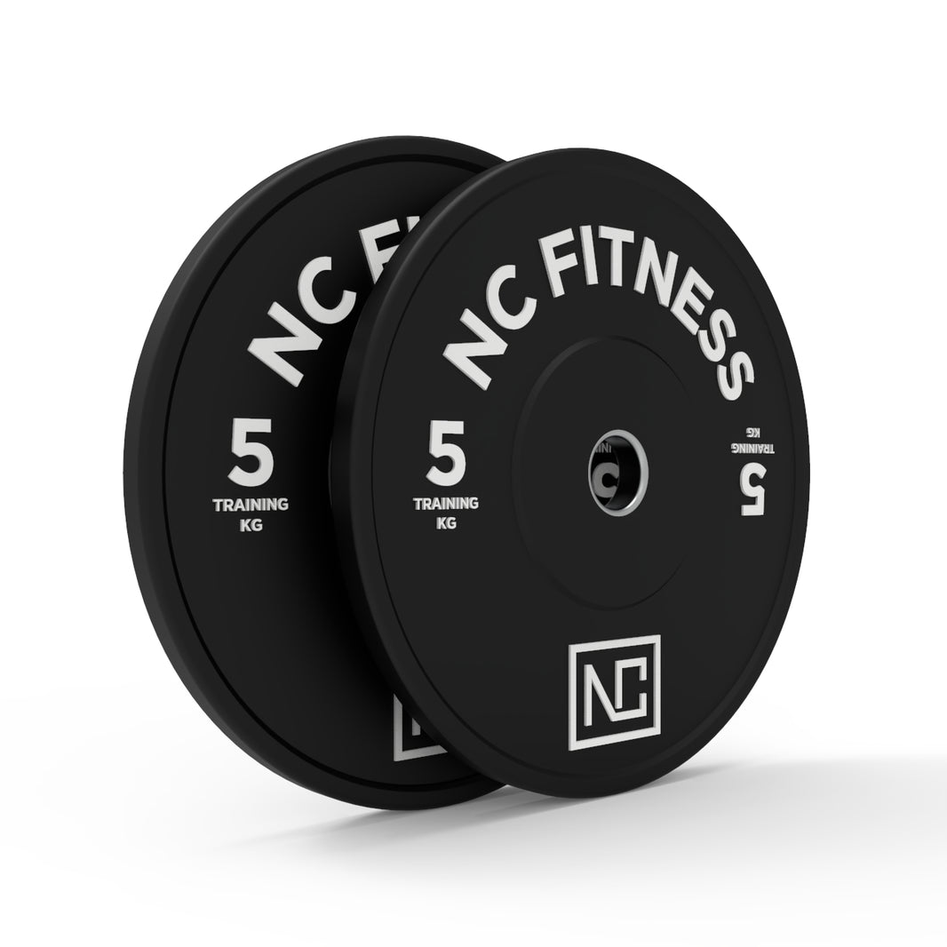 Bumper Plate 2 X 5kg Black Rubber with Colour Print