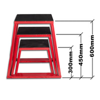 Plyometrics boxes x 3 (30, 45 & 60cm) Steel Set