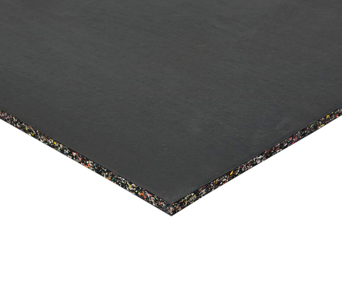 Premium Rubber Gym Mat - Black 1m x 1m x 15mm