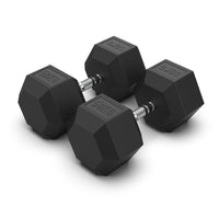 50KG Rubber Hex Dumbbell PAIR