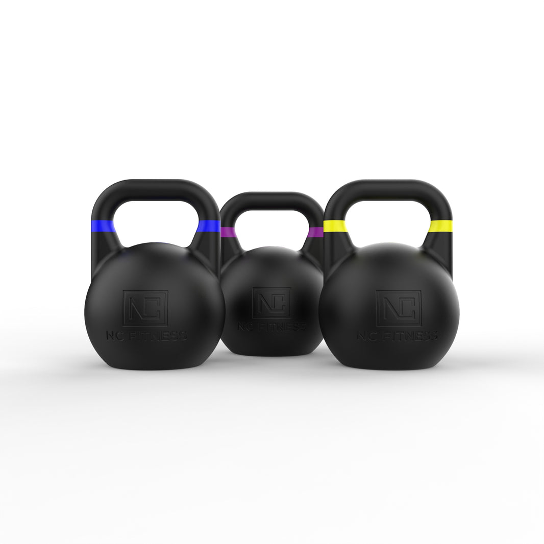 Kettlebell Competition Set in Black 12Kg, 16Kg, 20Kg