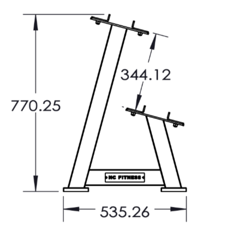 2 Tier Long Dumbbell Storage Rack