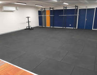 Premium Rubber Gym Mat - Black 1m x 1m x 15mm