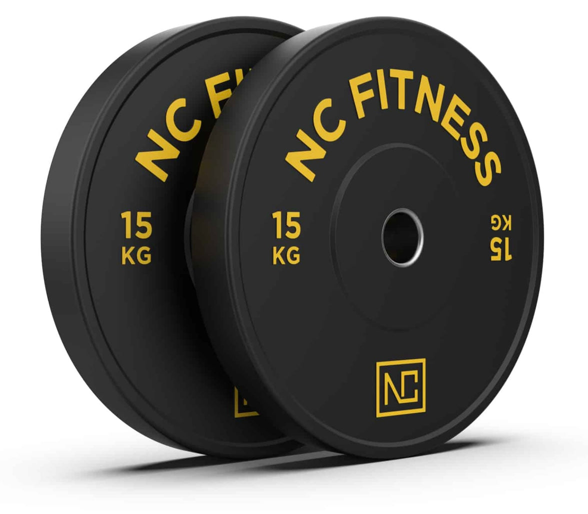 Bumper Plate 2 X 15kg Black Rubber with Colour Print