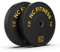 Bumper Plate 2 X 15kg Black Rubber with Colour Print