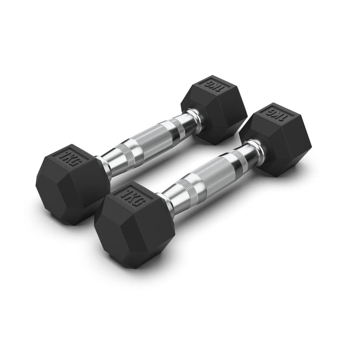 2KG Rubber Hex Dumbbell PAIR