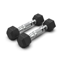 2KG Rubber Hex Dumbbell PAIR