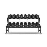 37.5kg - 60kg COMMERCIAL PU DUMBBELL SET WITH RACK