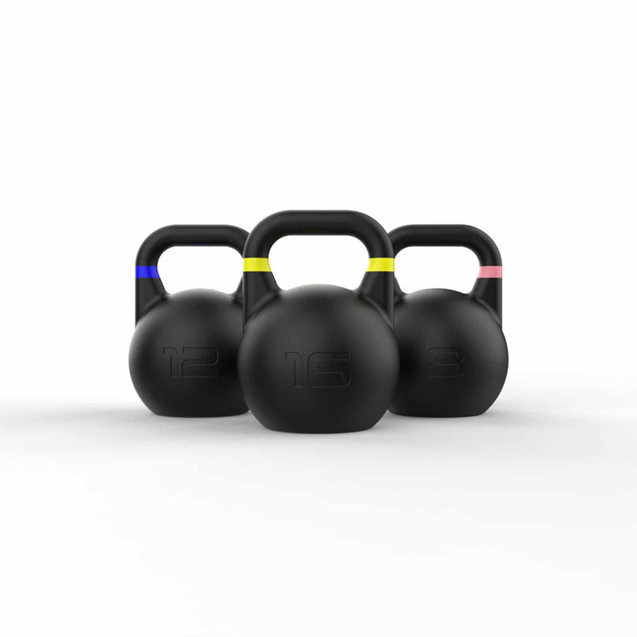 Kettlebell Competition Set in Black 12Kg, 16Kg, 20Kg