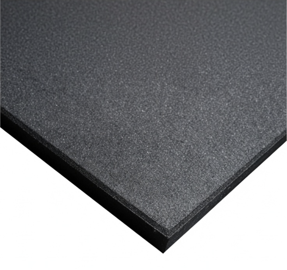 Commercial Rubber Gym Mat Black 1m x 1m x 15mm