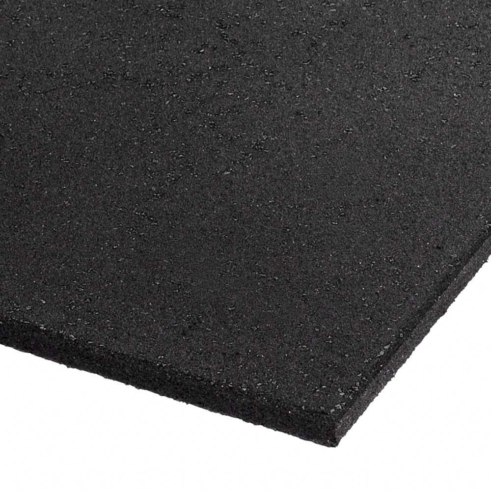 Commercial Rubber Gym Mat Black 1m x 1m x 15mm