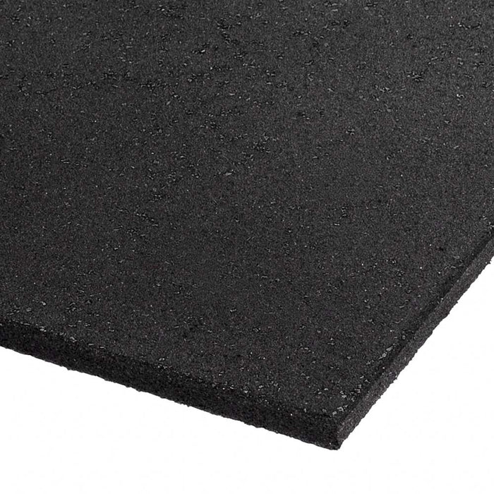 Commercial Rubber Gym Mat Black 1m x 1m x 15mm