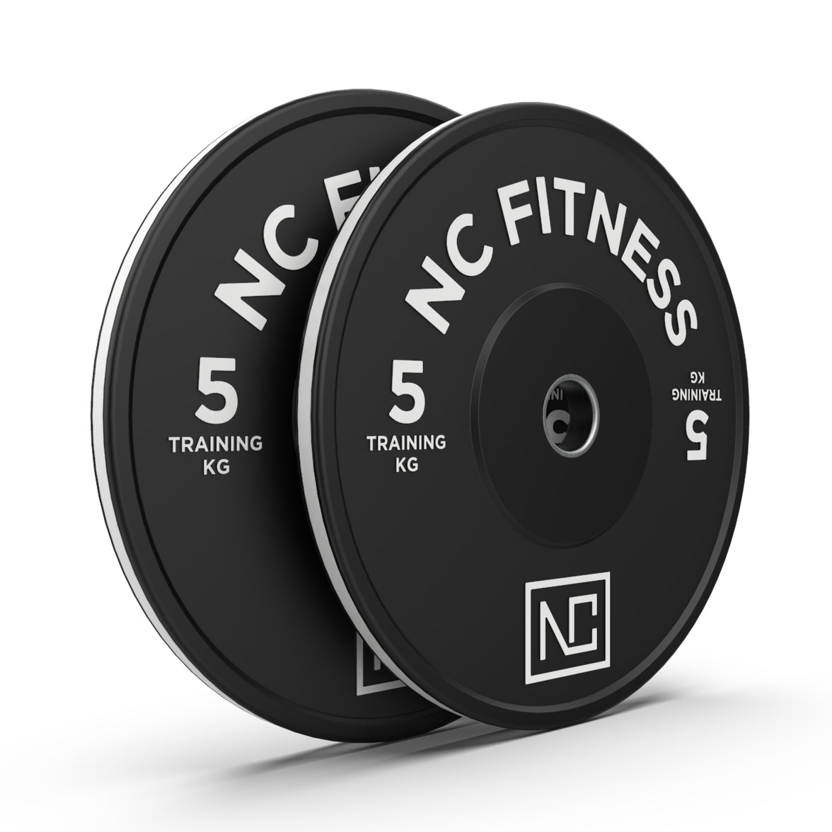Bumper Plate 2 X 5kg Black Rubber with Colour Print