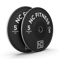 Bumper Plate 2 X 5kg Black Rubber with Colour Print