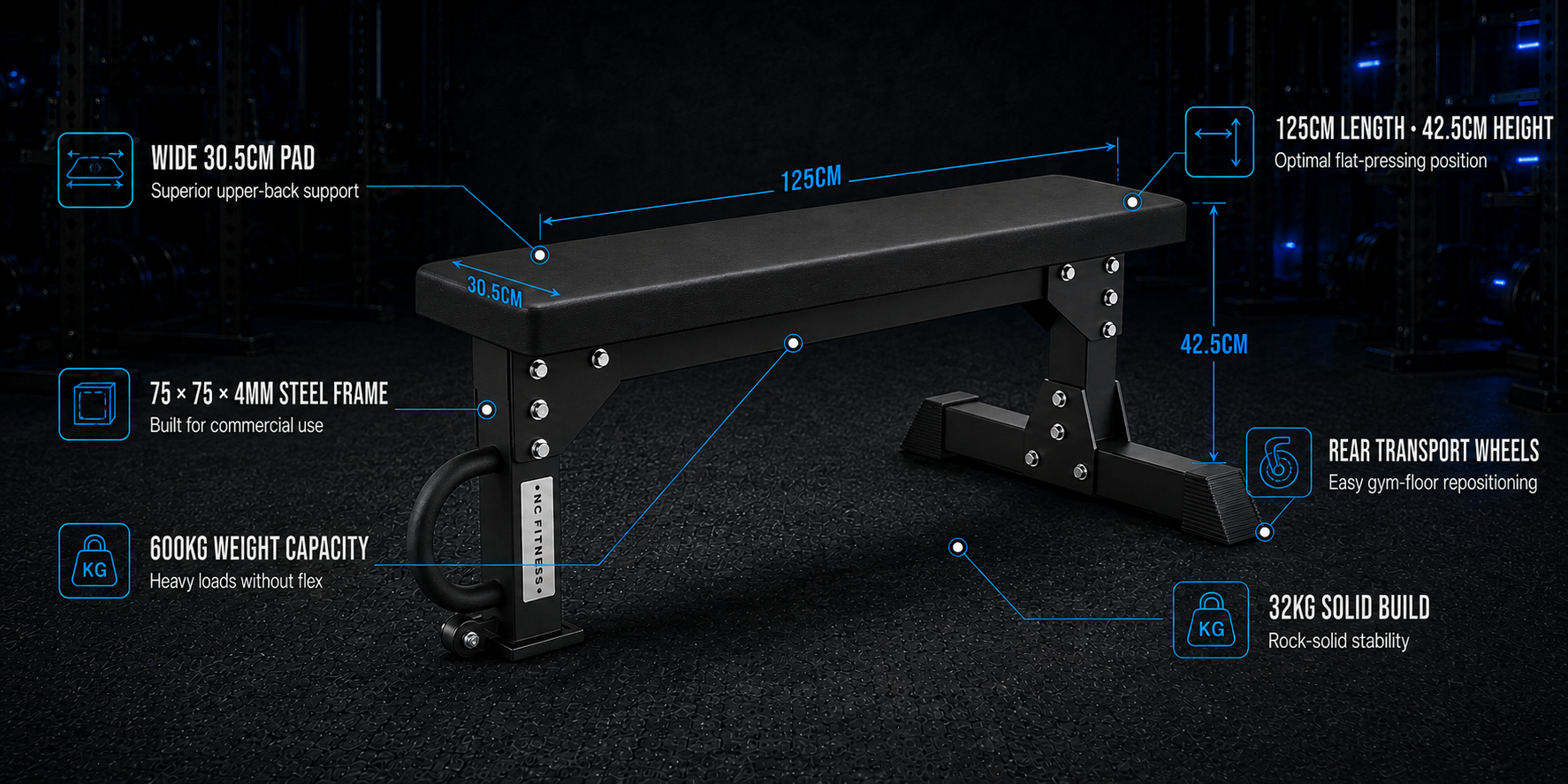 Commercial Flat Weight Bench HD