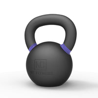 NC Fitness black kettlebell with purple accents for commercial gym training