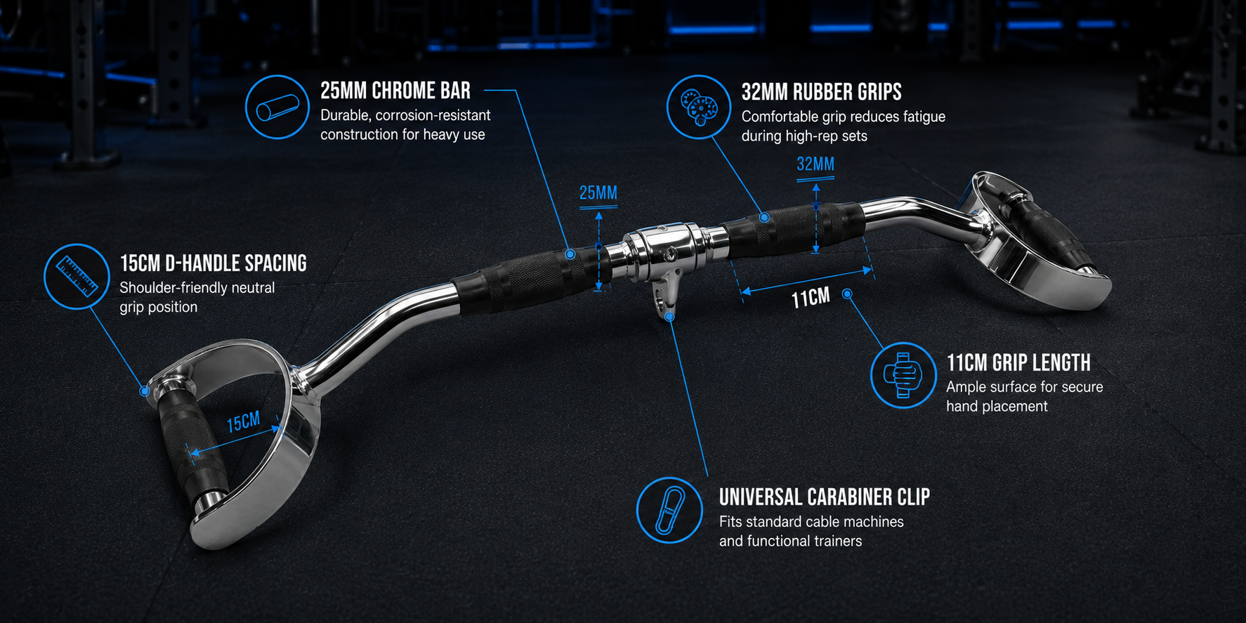 D-Handle Lat Bar Cable Attachment